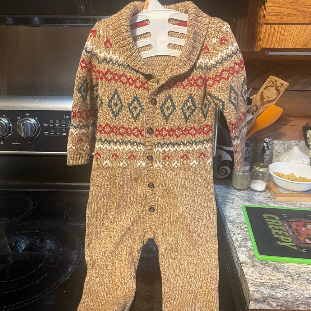 Carter's Brown Patterned Knit Footie